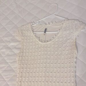 Monoreno women size S fitted floor-length stretchy dress with knitted overlay